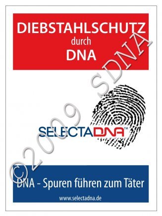 SDNA Warnaufkleber Typ ''knstliche DNA'' zum Testen (nur fr Gewerbekunden im Rahmen von Projekten)